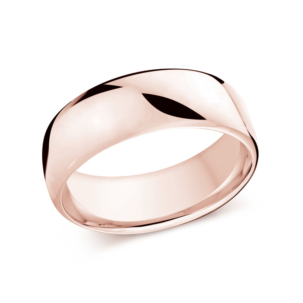 Pink Gold Men's Ring Size 8mm (J-308-08PG)